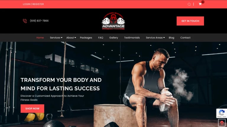 Muscular man applying chalk powder at gym preparing for strength training exercise